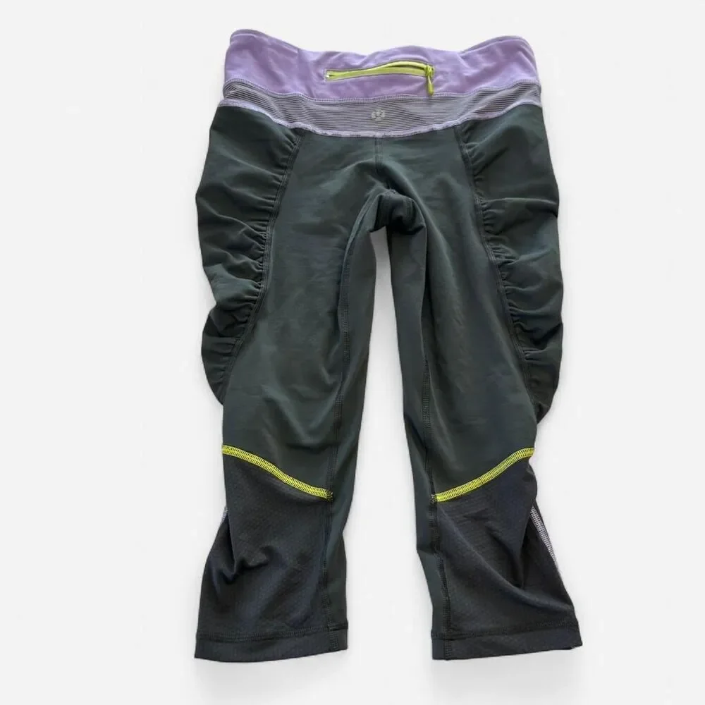 Lululemon Run Zoom low rise Capri Leggings Size 4 | sporty Y2K Athletic crop